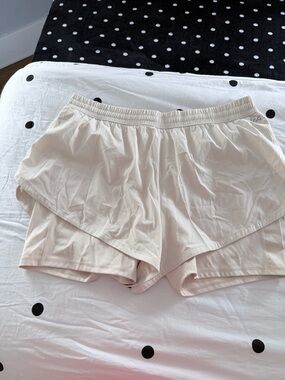 DSG Cream Elastic Waist Athletic Shorts